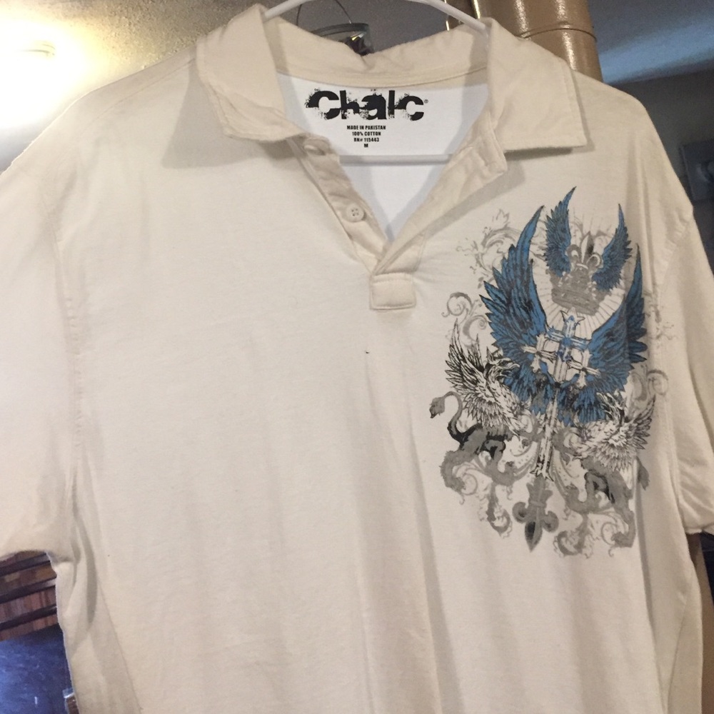 White Polo Shirt Men's Medium - White